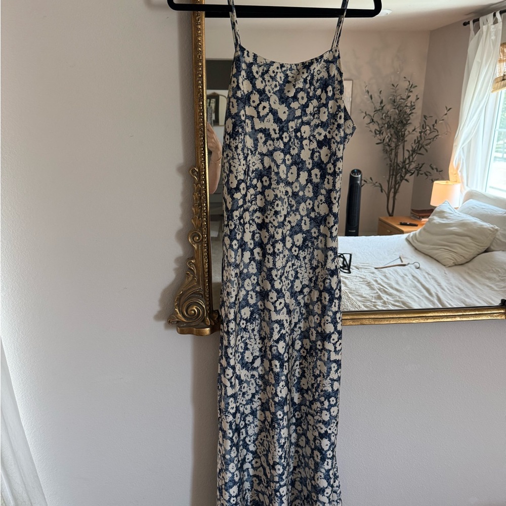 Floral Blue Midi Dress